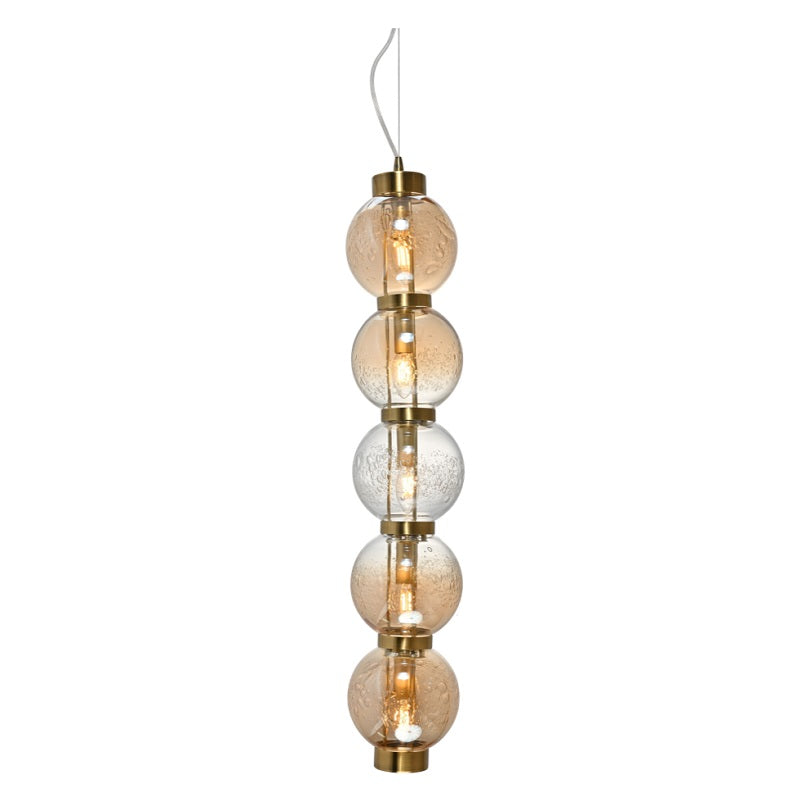 Pearl Vertical 5 Light Amber | Smoke Glass Pendant Light - Lighting.co.za