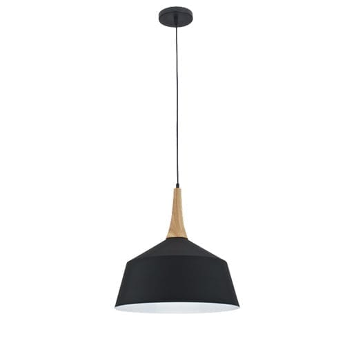 Fiona Black or White and Wood Large Nordic Pendant Light - Lighting.co.za