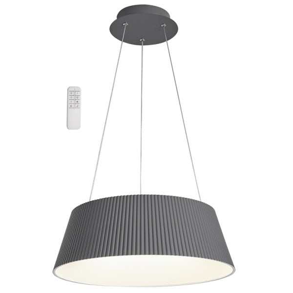 Gilles Ribbed Grey Or White 45W LED Pendant Light With CCT Adjustable Remote - Lighting.co.za