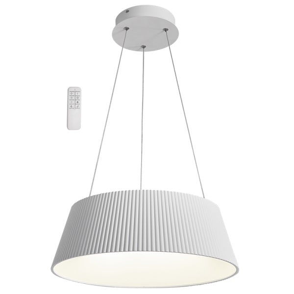 Gilles Ribbed Grey Or White 45W LED Pendant Light With CCT Adjustable Remote - Lighting.co.za