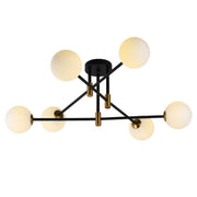 Urban 6 Light Black and Brass Look Ceiling Light - Lighting.co.za