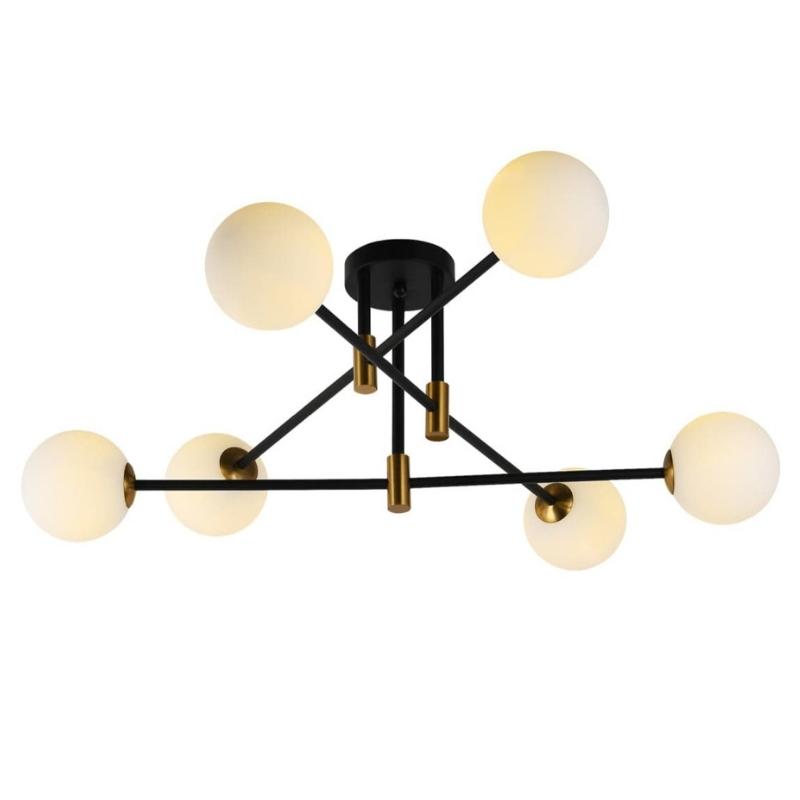 Urban 6 Light Black and Brass Look Ceiling Light - Lighting.co.za