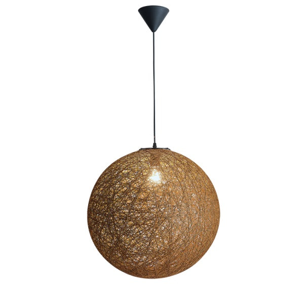 Habitat Natural Brown Twine Ball Pendant Light 3 Sizes - Lighting.co.za