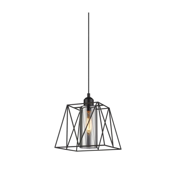 Baja Black and Smoke Glass Lantern Pendant Light - Lighting.co.za