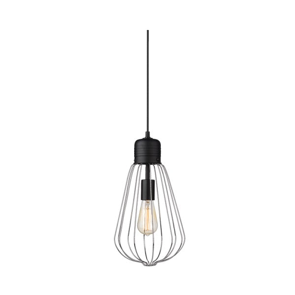 Ziggy Black and Chrome Grid Pendant Light - Lighting.co.za