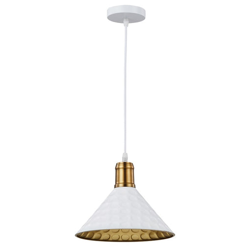 Ekland Black or White and Gold Beaten Funnel Pendant Light - Lighting.co.za