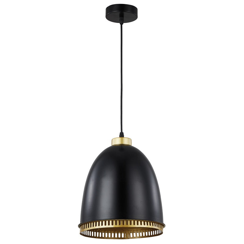 Pino Black or White and Gold Industrial Dome Pendant Light - Lighting.co.za
