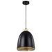 Pino Black or White and Gold Industrial Dome Pendant Light - Lighting.co.za