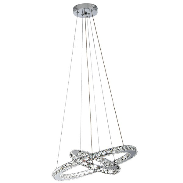 Maya 2 Ring Crystal LED Pendant Light - Lighting.co.za