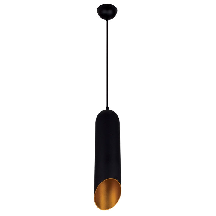 Maude Black And Gold Cylinder Pendant Light - Lighting.co.za