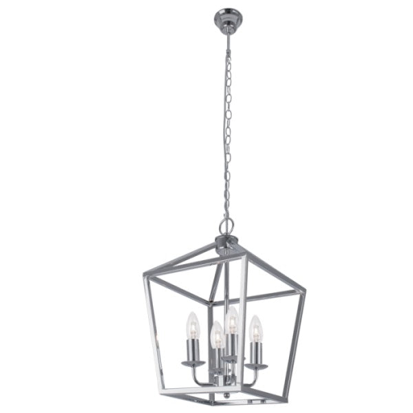 Fallon 4 Light Chrome Lantern Pendant Light - Lighting.co.za