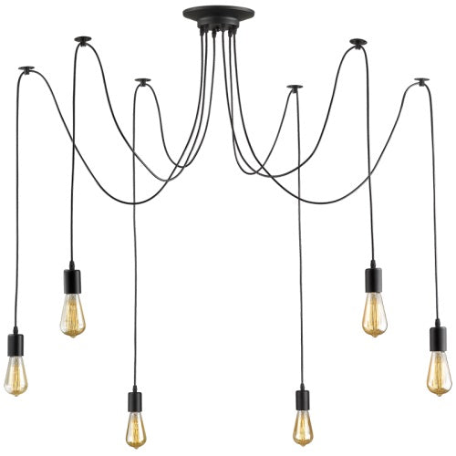 Spider Black 6 Light Pendant Light - Lighting.co.za