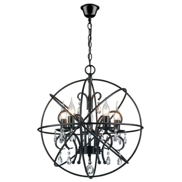 Satori Black 5 | 9 Light Orb Pendant Light - Lighting.co.za