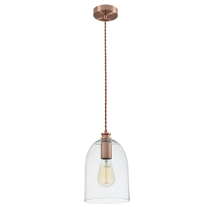 Bello Copper And Clear Glass Pendant Light - Lighting.co.za