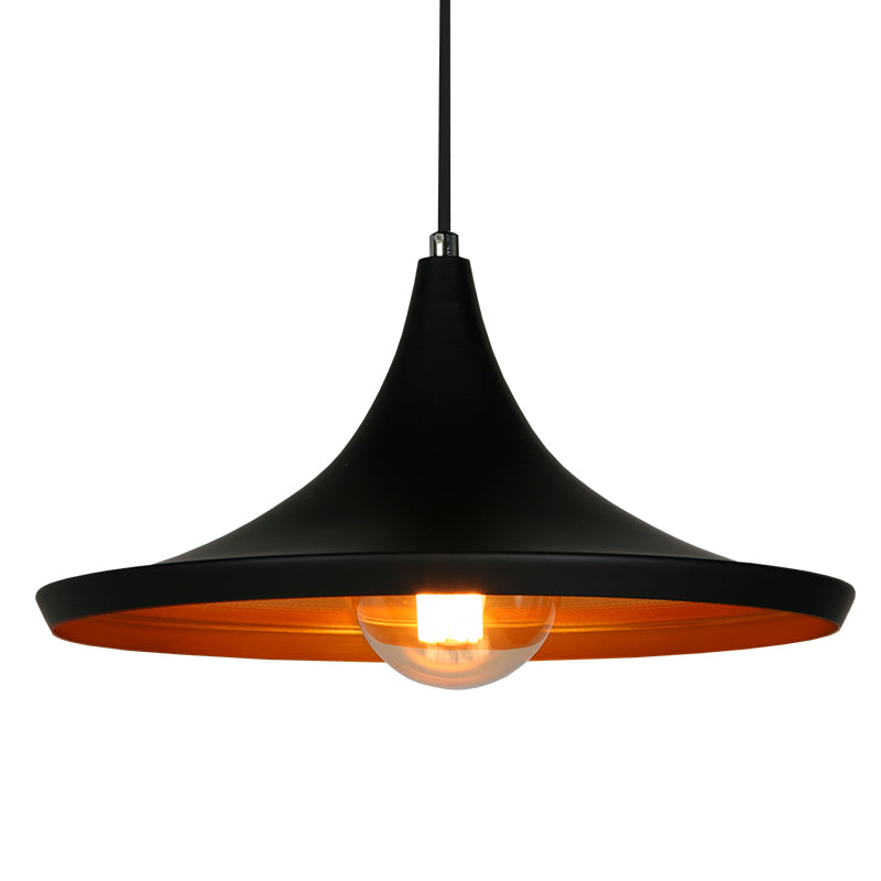 Solo Hat Black Gold Pendant Light - Lighting.co.za
