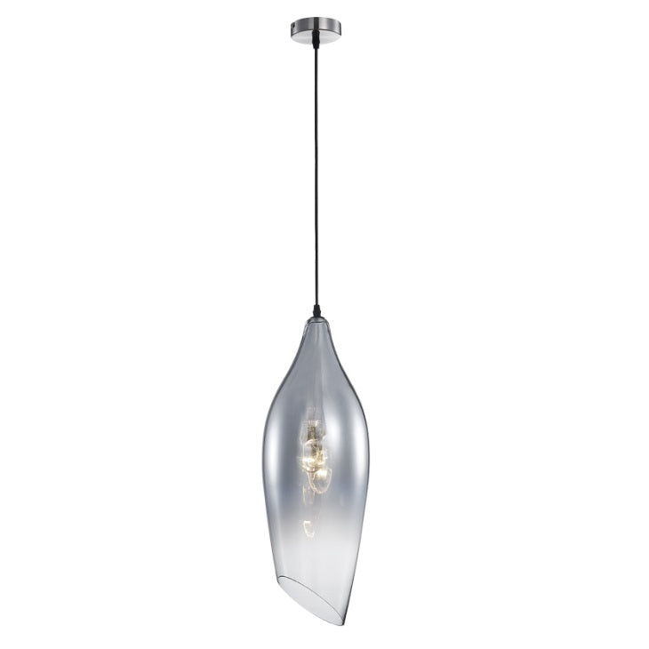 Bollene Chrome And Smoke Glass Pendant Light 2 Sizes - Lighting.co.za