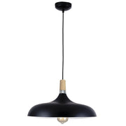 Nordic Curva White Or Black And Wood Pendant Light - Lighting.co.za