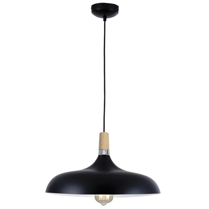 Nordic Curva White Or Black And Wood Pendant Light - Lighting.co.za