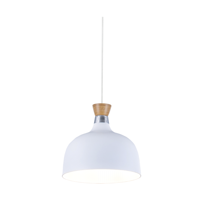Aero Black or White with Wood Dome Pendant Light - Lighting.co.za