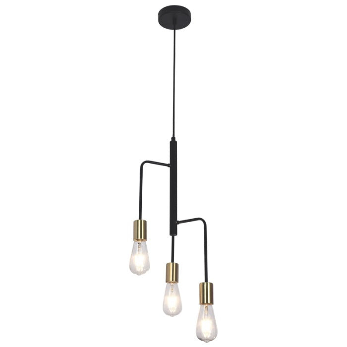 Kalma 3 | 5 Light Black And Brass Pendant Light - Lighting.co.za