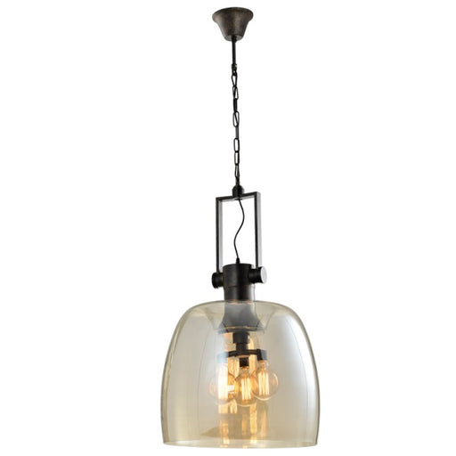 Haven Large Black and Cognac Glass Pendant Light - Lighting.co.za