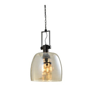 Haven Large Black and Cognac Glass Pendant Light - Lighting.co.za