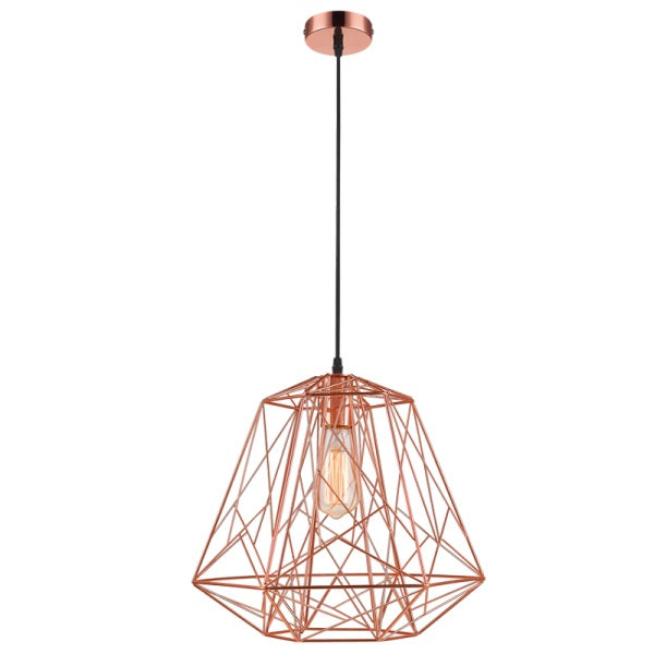 Pheonix Black Or Copper Metal Wire Pendant Light - Lighting.co.za