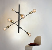 Den Multi Light Black And Brass Pendant Light - Lighting.co.za