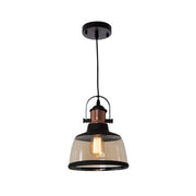 Greta Black or White and Amber Glass Nordic Pendant Light - Lighting.co.za