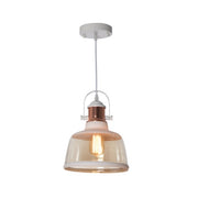Greta Black or White and Amber Glass Nordic Pendant Light - Lighting.co.za