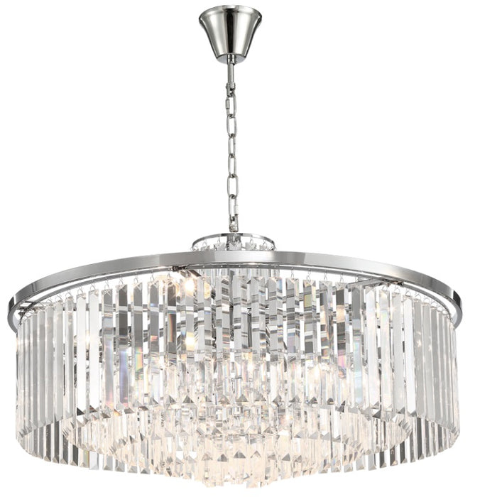 Jacquiline Large Chrome and Clear Crystal Round Ceiling Light - Lighting.co.za