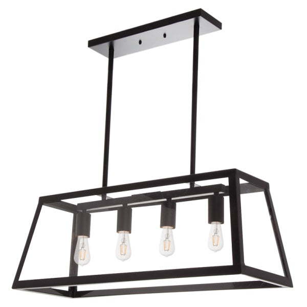 Greyton Cube 4 Light Black And Glass Lantern Pendant Light - Lighting.co.za