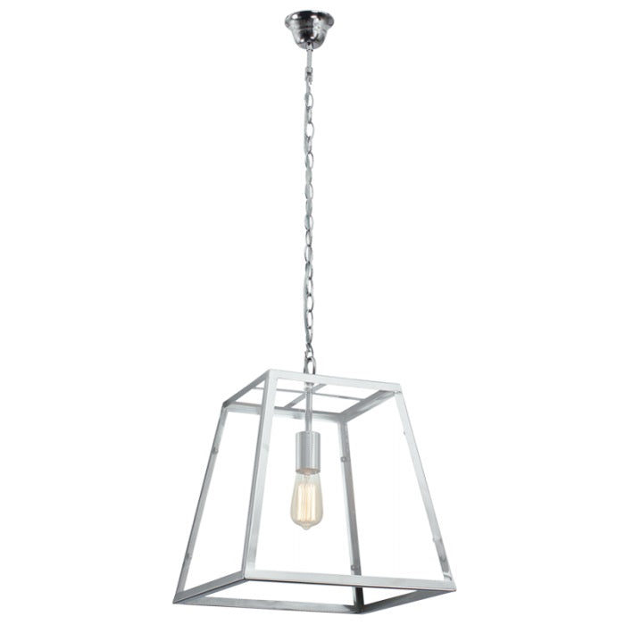 Greyton Cube 1 Light Chrome And Glass Lantern Pendant Light - Lighting.co.za