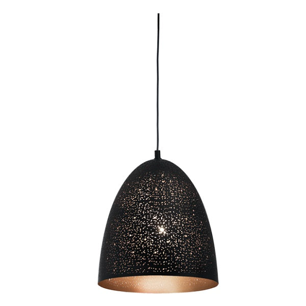 Terragona Cone Perforated Black Gold Pendant Light - Lighting.co.za