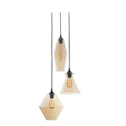 Lisaya 3 Light Amber Glass Cluster Pendant Light - Lighting.co.za