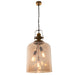 Faria Large Brass Look and Amber Glass Pendant Light - Lighting.co.za