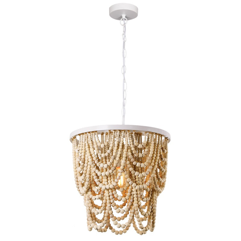 Zanzibar Natural Wooden Bead Chandelier - Lighting.co.za