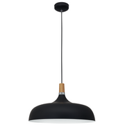 Nordic Large White Or Black And Wood Pendant Light - Lighting.co.za