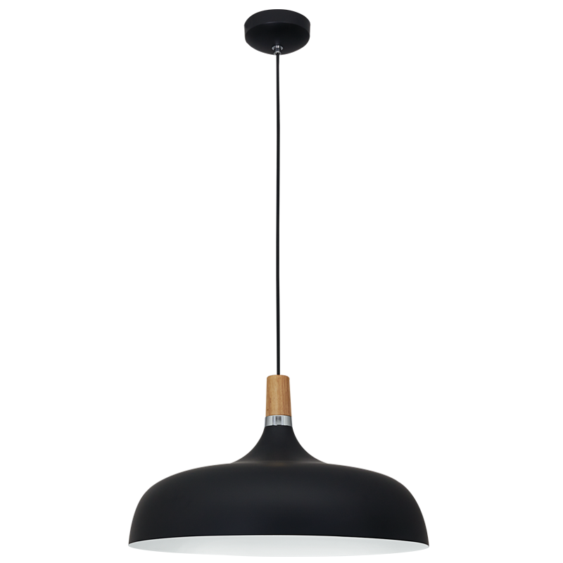 Nordic Large White Or Black And Wood Pendant Light - Lighting.co.za