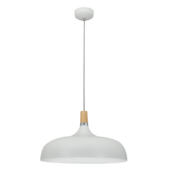 Nordic Large White Or Black And Wood Pendant Light - Lighting.co.za