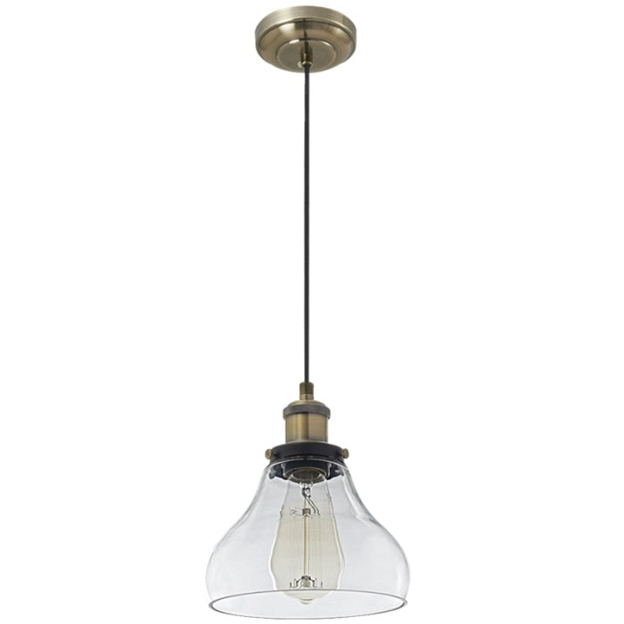 Alpa Clear Glass And Antique Brass Vintage Pendant Light - Lighting.co.za