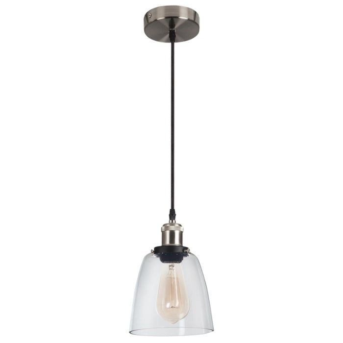 Bodo Black And Chrome Vintage Glass Pendant Light - Lighting.co.za