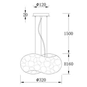 Minje White Copper Chrome Geometric Pendant Light 2 Sizes - Lighting.co.za