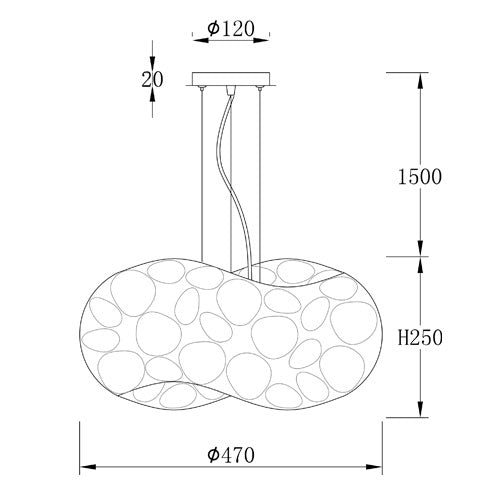 Minje White Copper Chrome Geometric Pendant Light 2 Sizes - Lighting.co.za