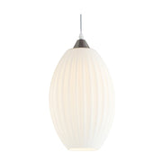 Olivia Long Opal Rippled Glass Pendant Light 2 Sizes - Lighting.co.za