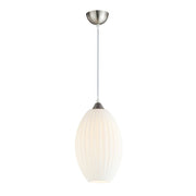 Olivia Long Opal Rippled Glass Pendant Light 2 Sizes - Lighting.co.za