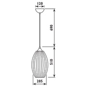 Olivia Long Opal Rippled Glass Pendant Light 2 Sizes - Lighting.co.za