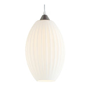 Olivia Long Opal Rippled Glass Pendant Light 2 Sizes - Lighting.co.za