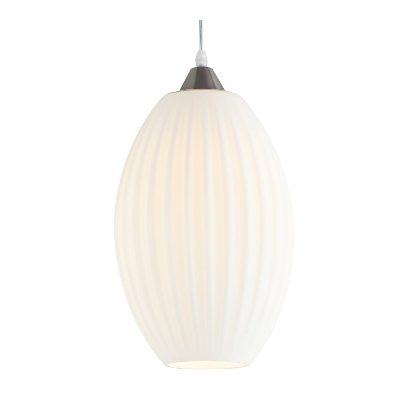 Olivia Long Opal Rippled Glass Pendant Light 2 Sizes - Lighting.co.za