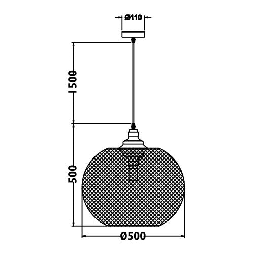 Casa Large Black and Copper Dome Mesh Pendant Light - Lighting.co.za